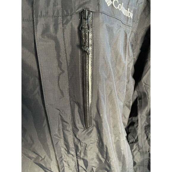 Columbia Rain Jacket Women’s  Black Pouration Hooded Breathable Venting SZ M - Picture 10 of 13